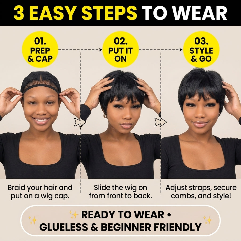 Pixie Cut Wig | 100% Human Hair | Glueless & Beginner Friendly | Ready to Wear