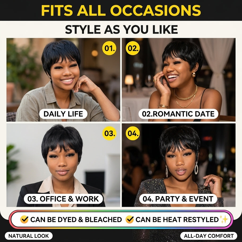 Pixie Cut Wig | 100% Human Hair | Glueless & Beginner Friendly | Ready to Wear